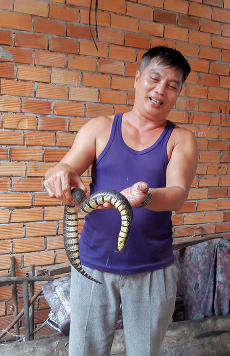 Anh Võ Văn Á Thành công với mô hình nuôi rắn ri voi